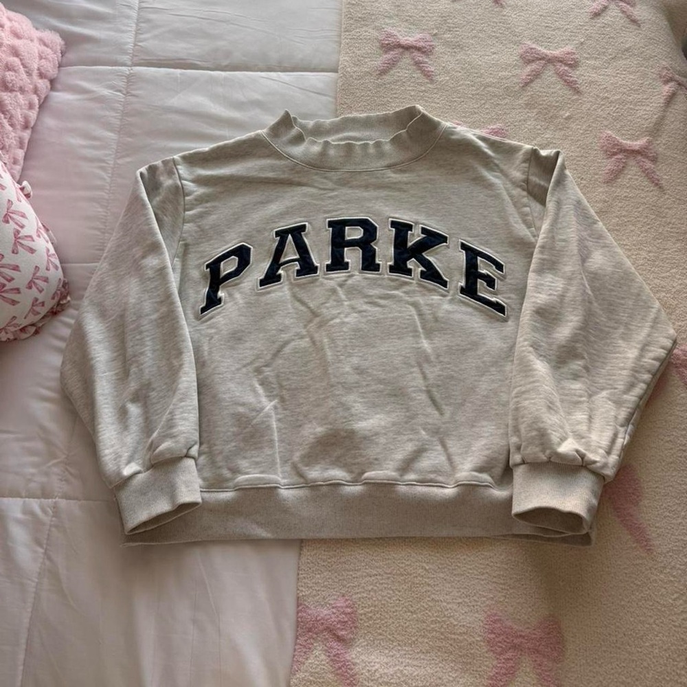 Parke Grey and Navy Blue Mock neck Sweatshirt size - Picture 5 of 7